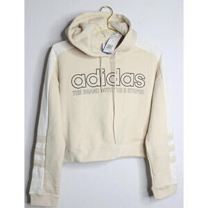 NWT Adidas Tan Cream Crop Pullover Hoodie - Small